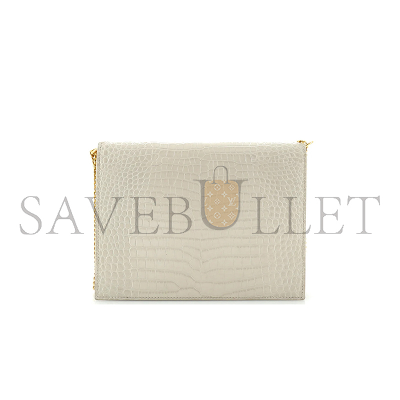 Y*L cassandra embossed clasp bag white 532750 (22*16.5*5.5cm)